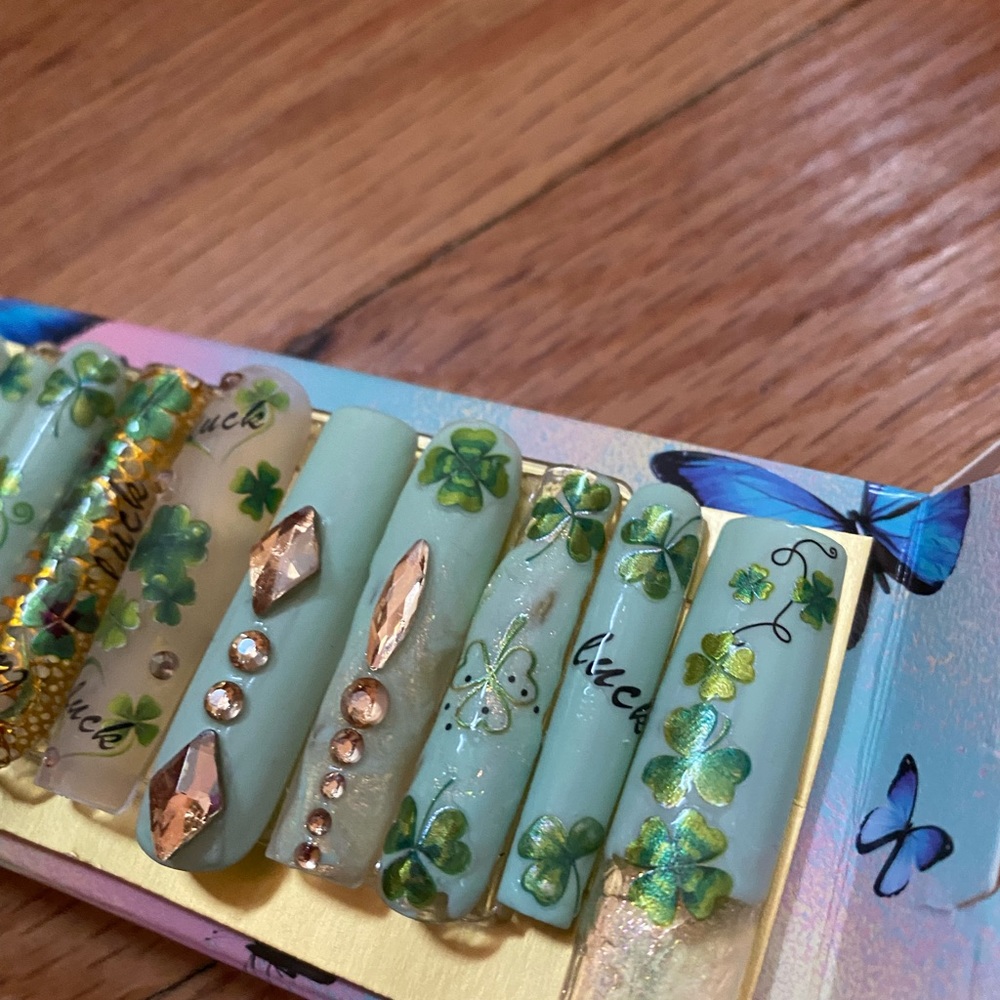 Shamrock ☘️ Spring Time Xl Nails - Picture 3 of 4